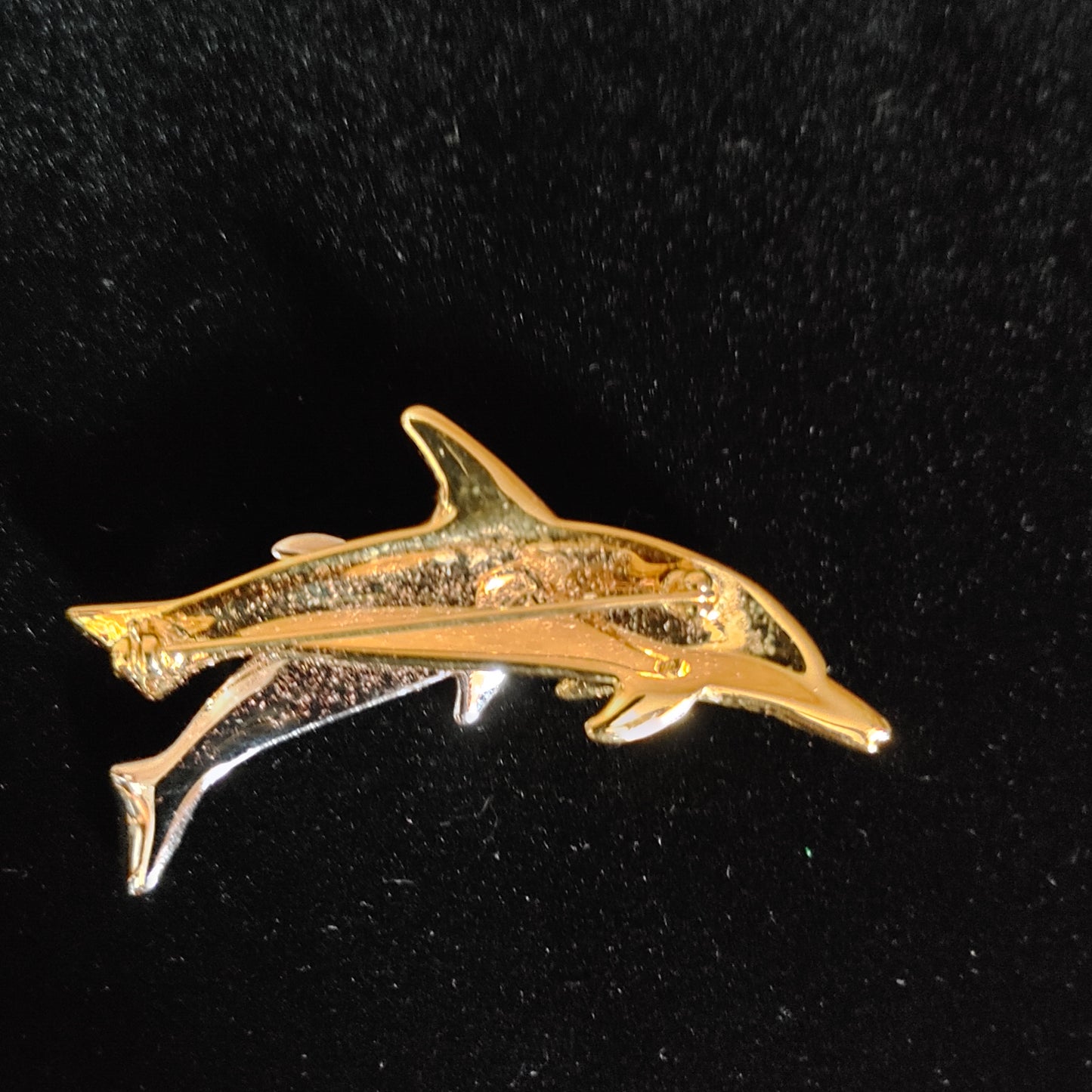 Swarovski Set! Dolphins Mother Child Pin Brooch Gold Crystals Swan Free Shipping