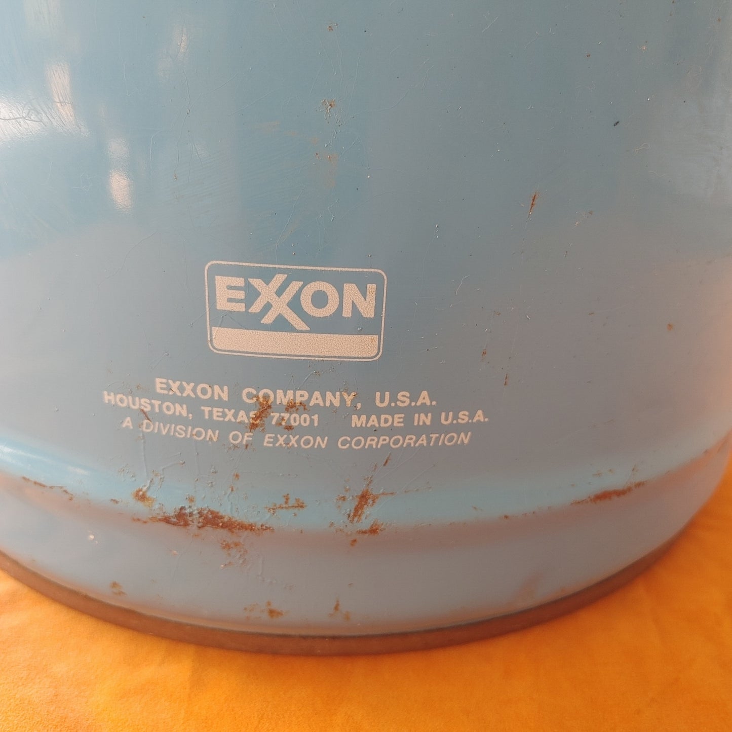 Blue Beauty! Rare Vintage Exxon 5 Gal Gas Can Petroleana 1973 Free Shipping!