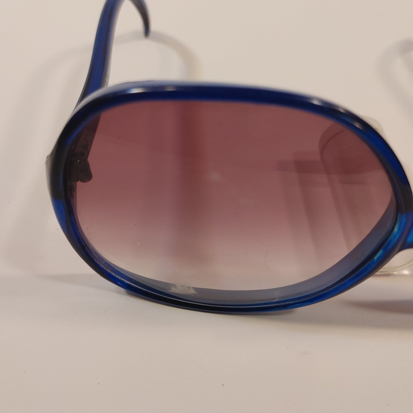 Great Glasses 9! Vintage Clear Blue Frame Oversize Sunglasses France Free Ship!