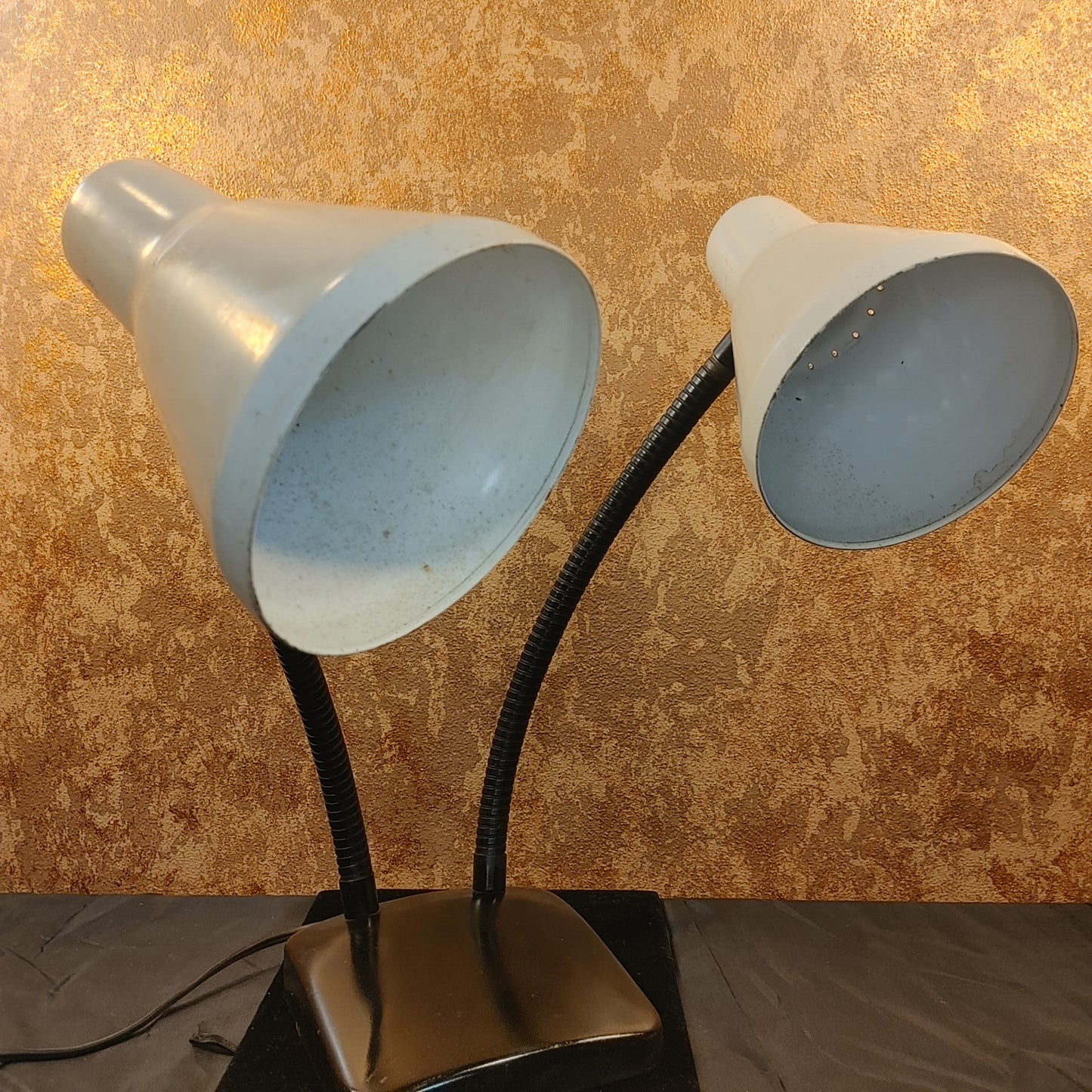 I LOVE LAMP 2! Vintage Mid-Century Dual Wall  Desk Lamp Metal Works! Free Ship!