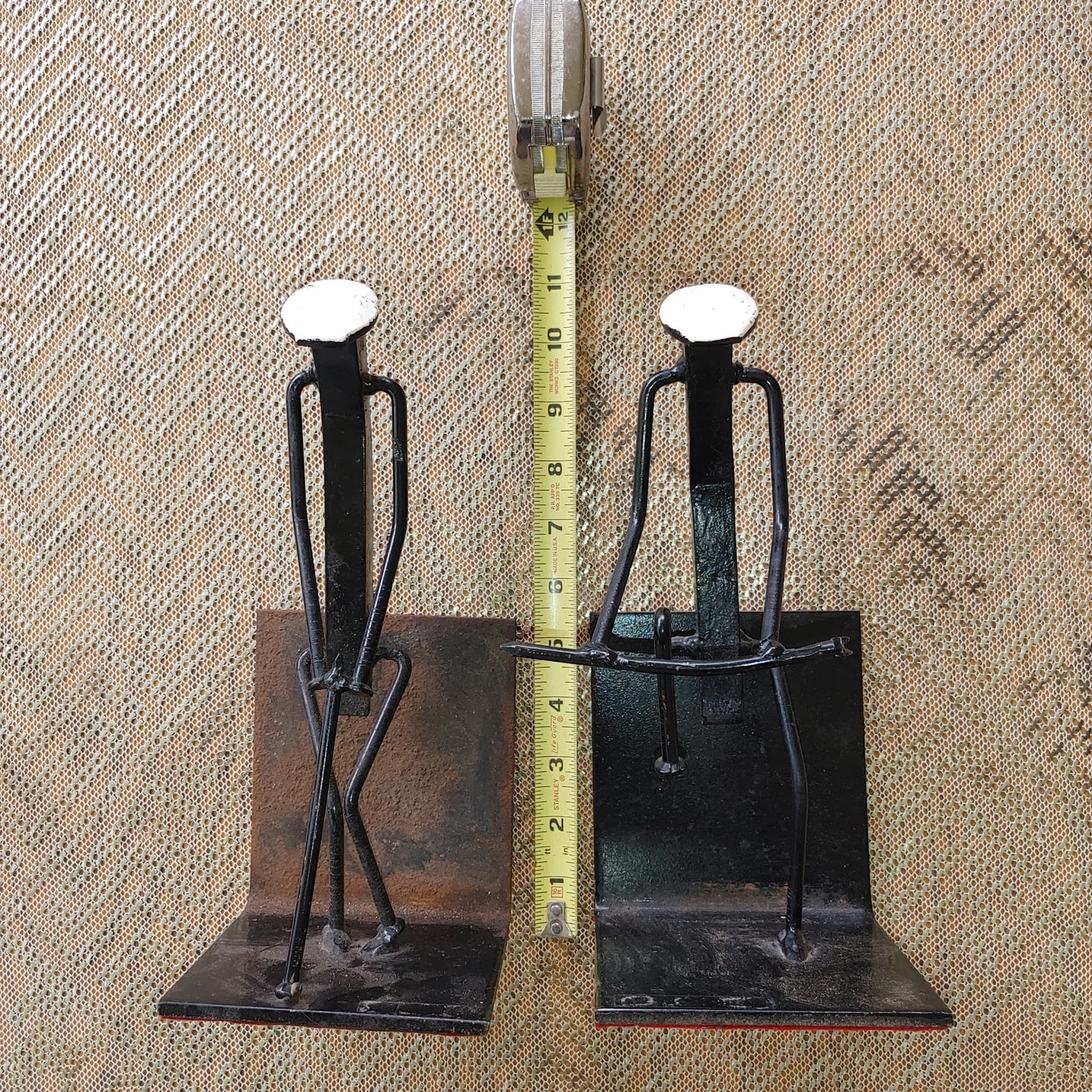 Bookends Folk Art Railroad Spikes Golfers Iron Heavy