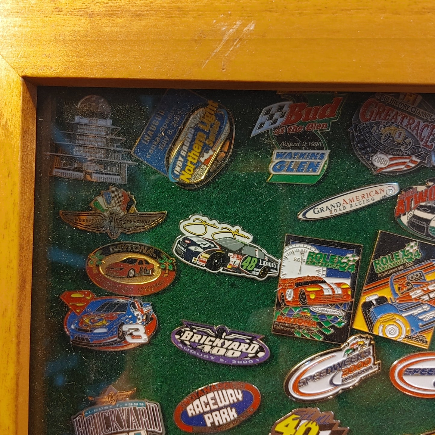 Pins 4 The Win 1! 80 +/- Vintage Nascar Racing Pins Case Display Free Shipping!