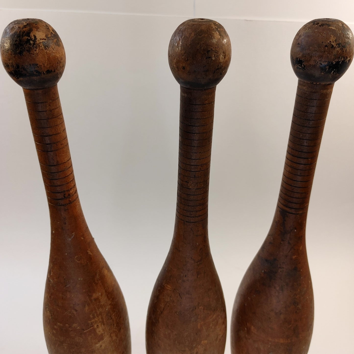 Cool clubs! Set 3 Indian Clubs Exercise 1910's Juggling Antique Free Shipping!