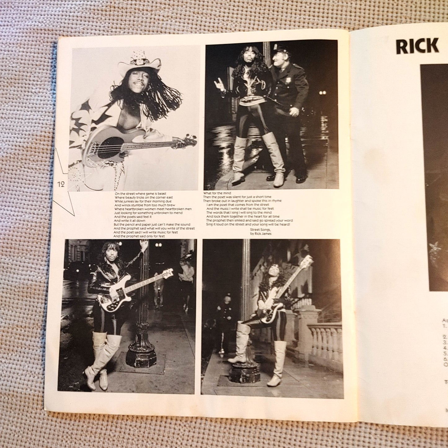 Rick James Tour Program 1981 Street Tour Original Complete Funk Concert Punk