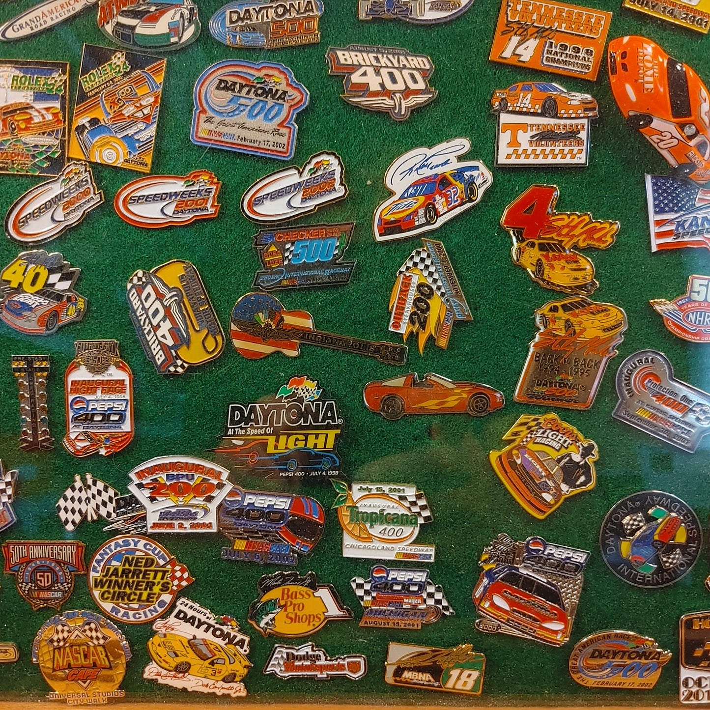 Pins 4 The Win 1! 80 +/- Vintage Nascar Racing Pins Case Display Free Shipping!