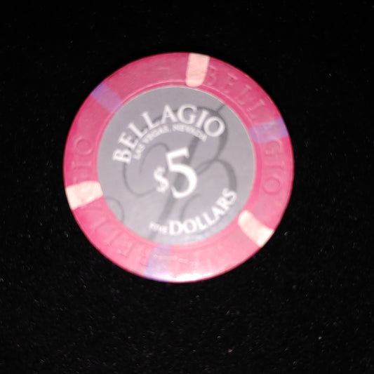 Choice Chip! Vintage $5 Bellagio Las Vegas Chip Coin Casino Free Shipping!