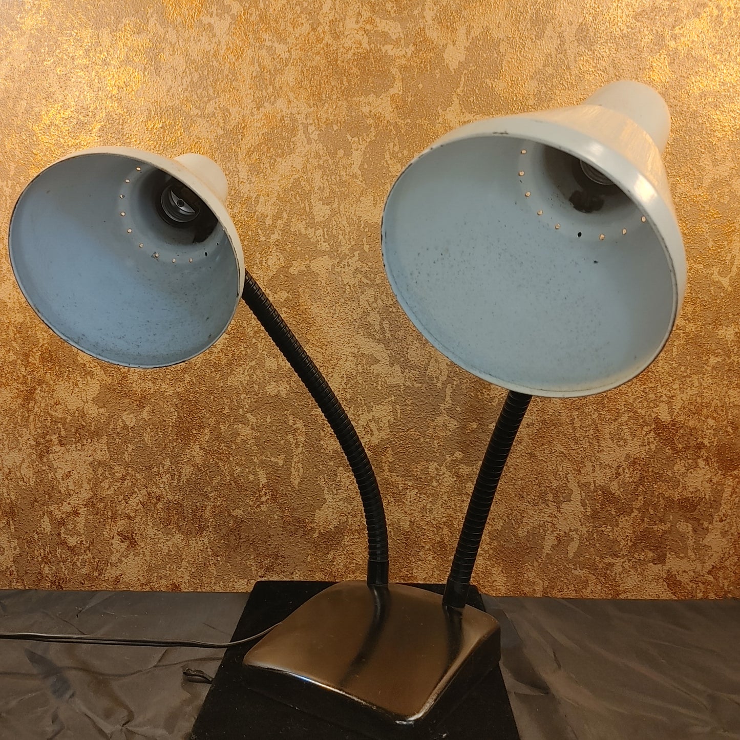 I LOVE LAMP 2! Vintage Mid-Century Dual Wall  Desk Lamp Metal Works! Free Ship!