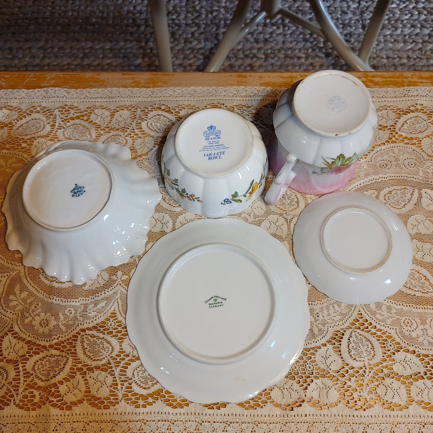 China Combo! Five (5) Pieces Assorted Porcelain Plates Bowl Cup Lot Free Shipping!