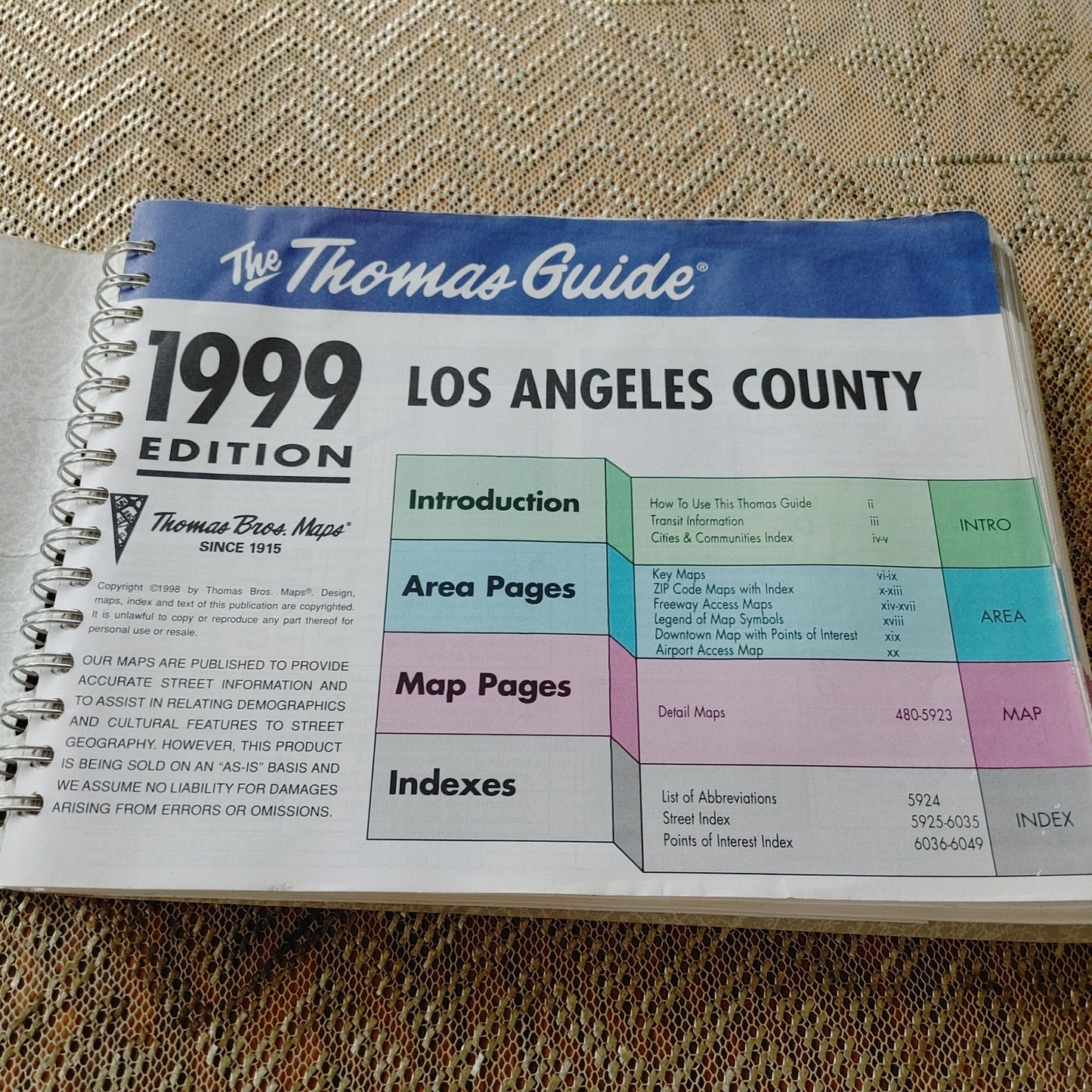 Los Angeles County 1999 Phone Book Maps LA Vintage Advertising California