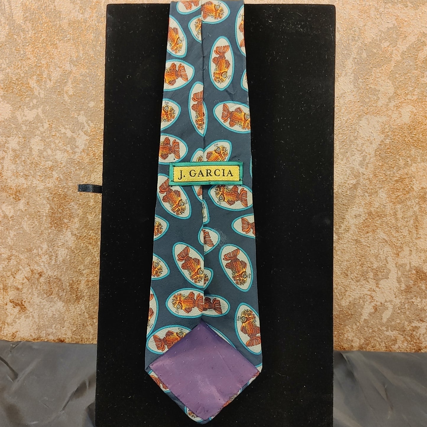 Garcia Gear! Jerry Garcia Grateful Dead Tie Necktie Fish Green Orange Free Ship!