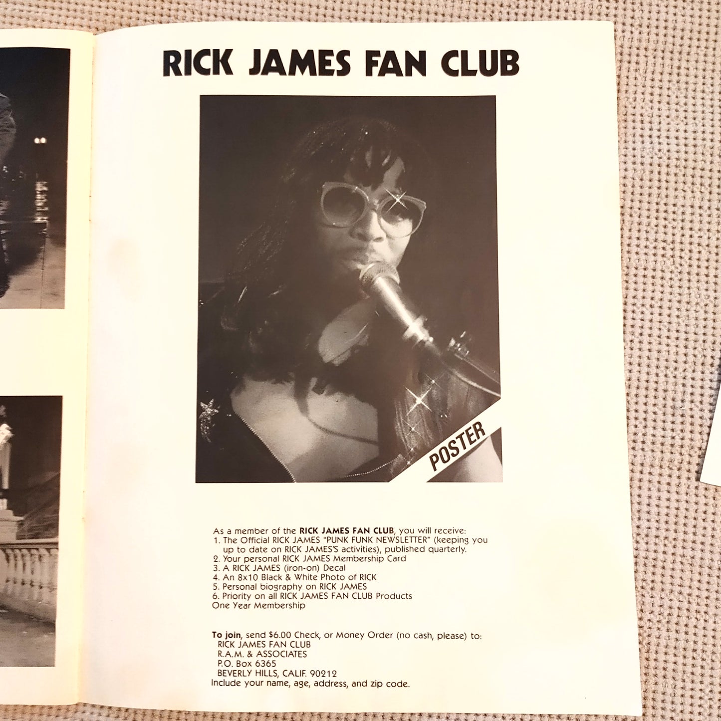 Rick James Tour Program 1981 Street Tour Original Complete Funk Concert Punk