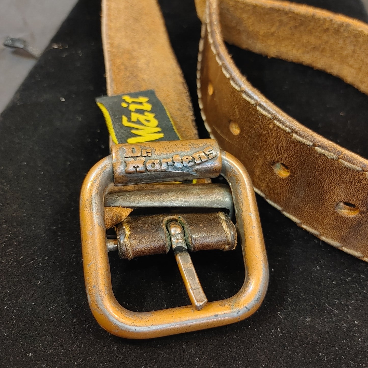 What's up Doc? Vintage Leather Brass Doc Martens Belt Buckle 28-30 Free Shipping