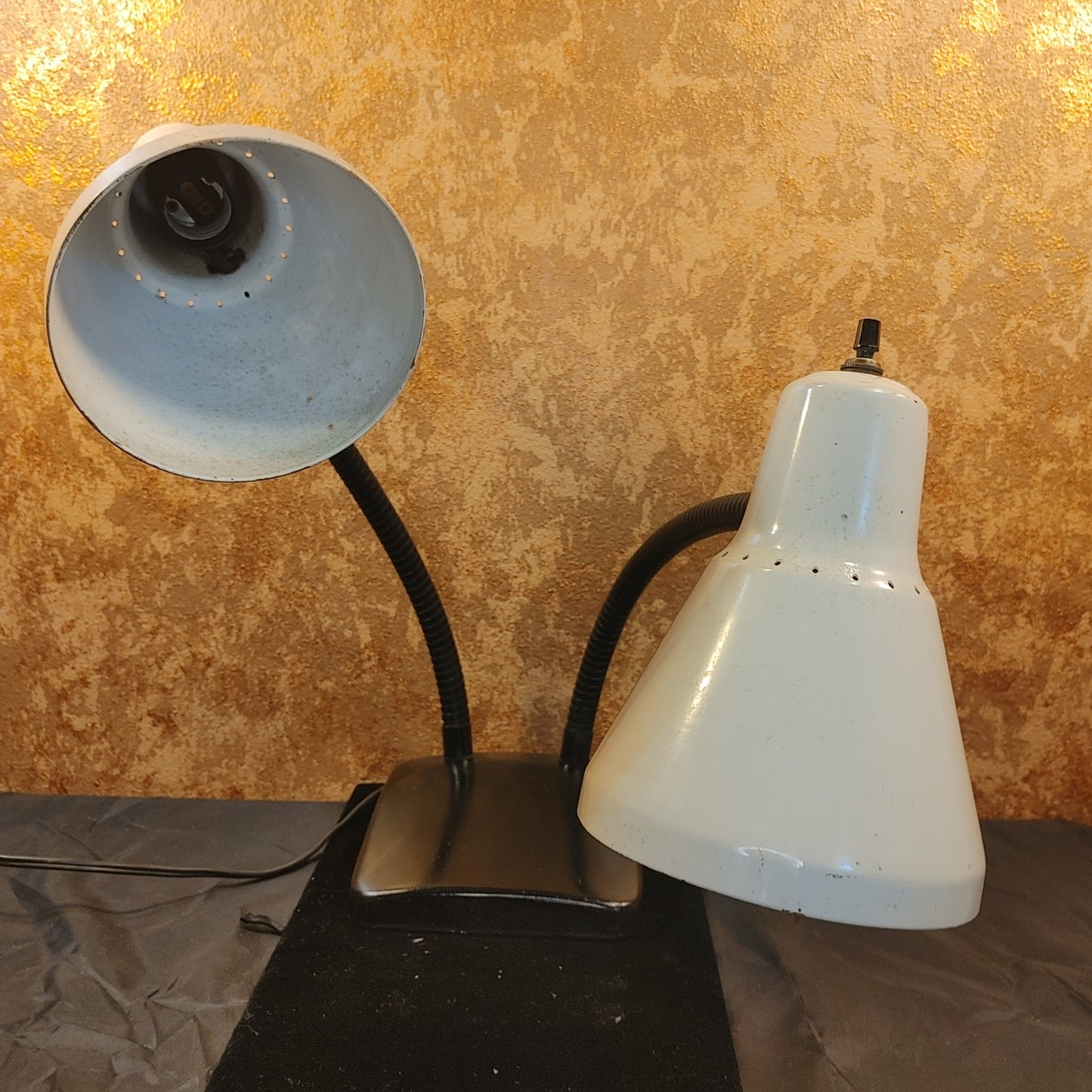 I LOVE LAMP 2! Vintage Mid-Century Dual Wall  Desk Lamp Metal Works! Free Ship!