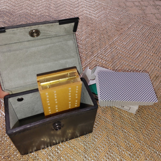 Cribbage Board Vintage Travel Compact Case Cards Los Angeles Pocket