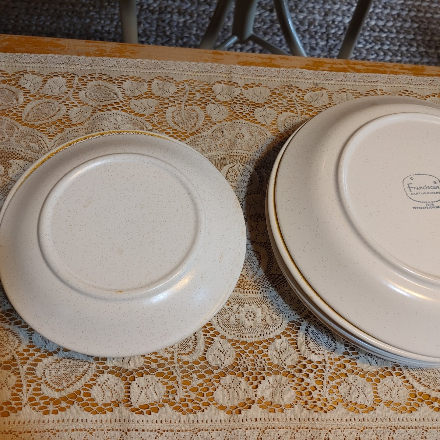 Franciscan Earthenware Vintage Hacienda Gold Dinner Salad Plates (8) Free Ship!