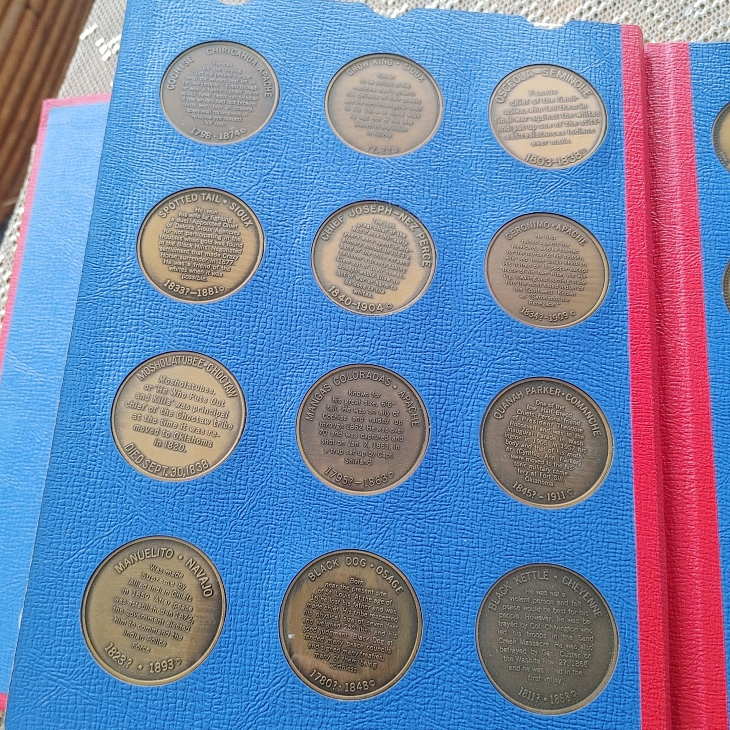 Native American Leaders Medals Coins Set Osborne Mint 1978 Bronze Indian Tribes