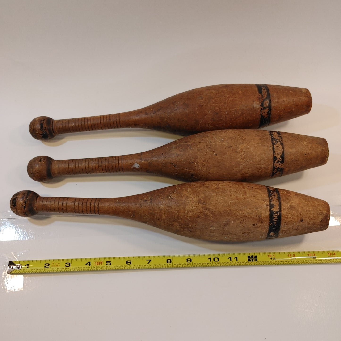 Cool clubs! Set 3 Indian Clubs Exercise 1910's Juggling Antique Free Shipping!