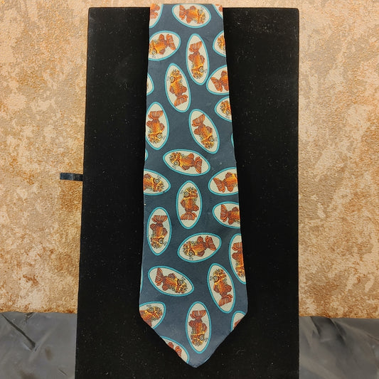 Garcia Gear! Jerry Garcia Grateful Dead Tie Necktie Fish Green Orange Free Ship!