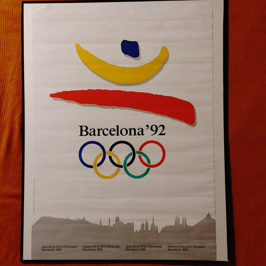 Olympic Original! 1992 Barcelona Olympics Official Poster 21x28 Free Shipping!