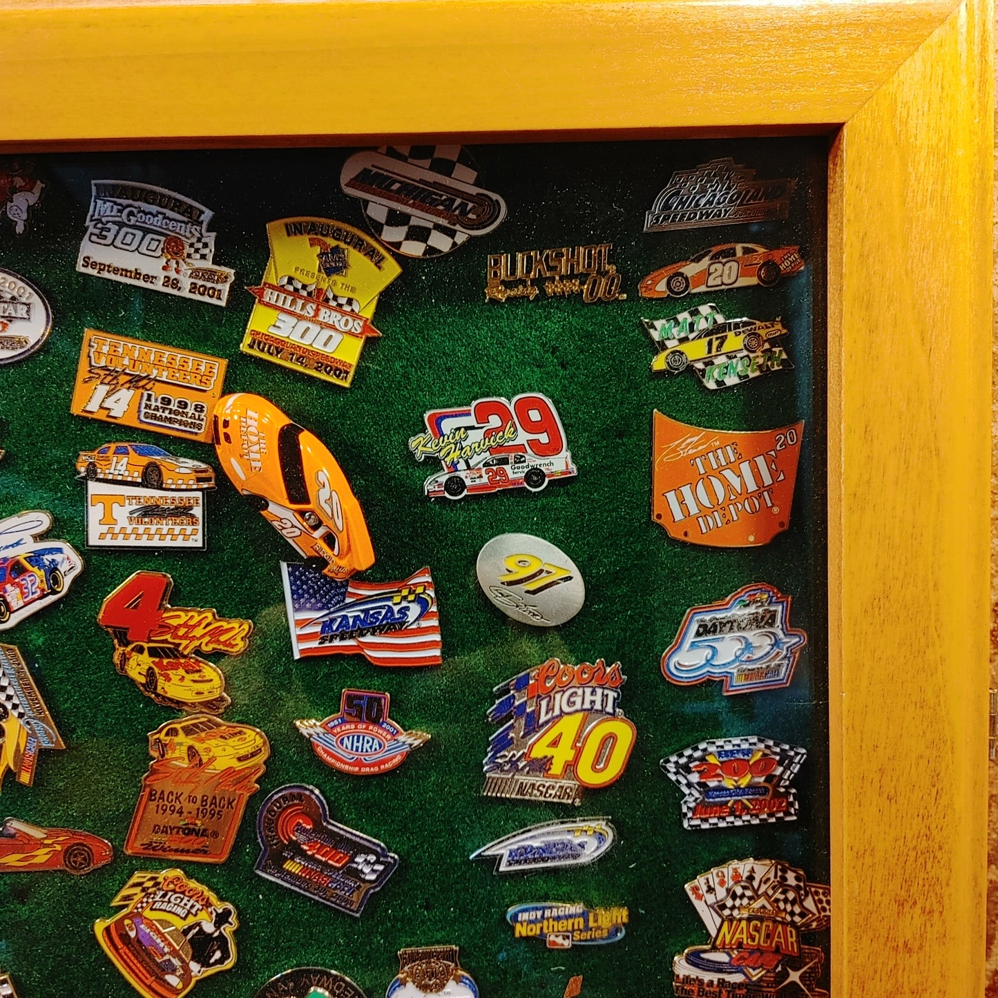 Pins 4 The Win 1! 80 +/- Vintage Nascar Racing Pins Case Display Free Shipping!