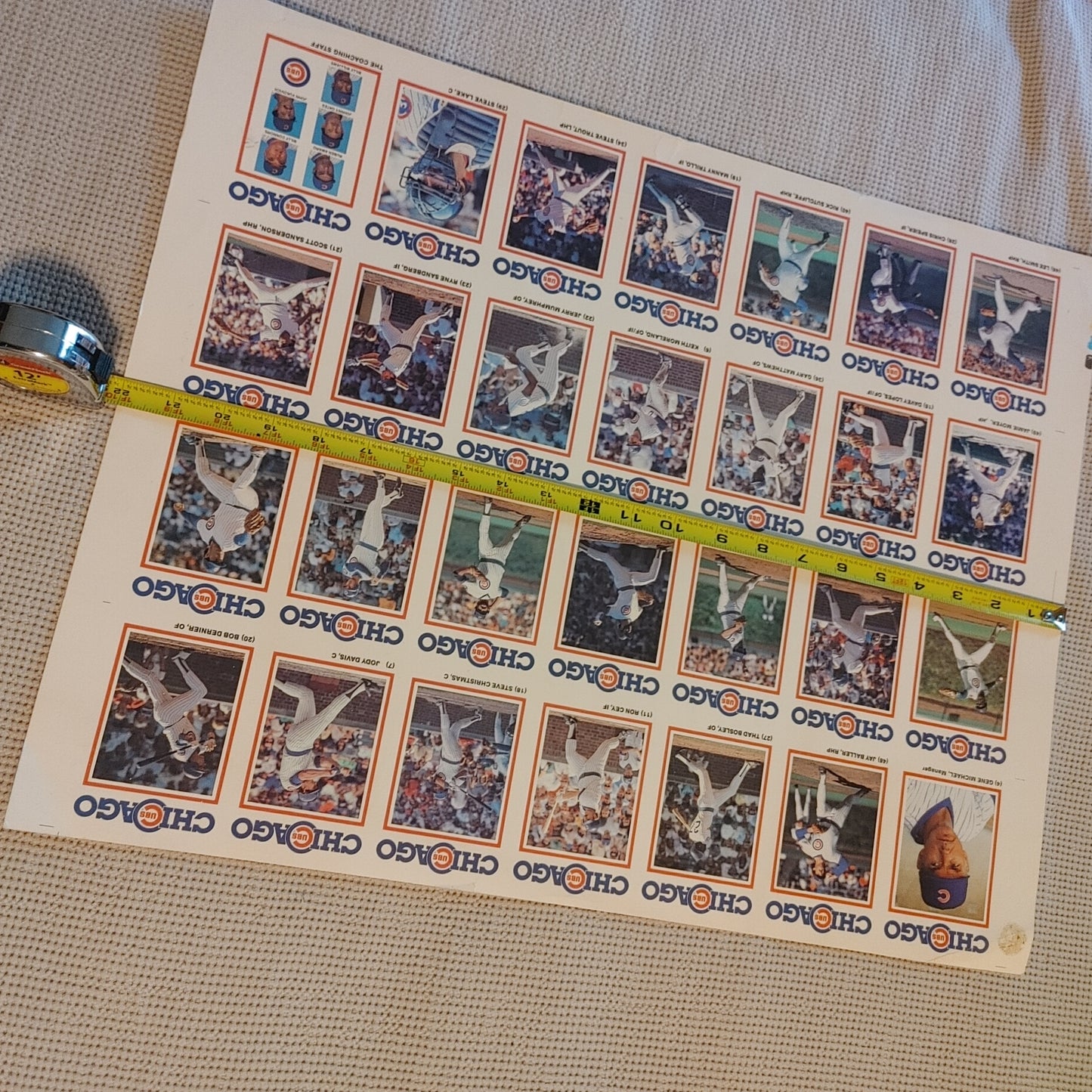 Chicago Cubs Trading Cards Uncut MLB Proof Sheet Gatorade 1986