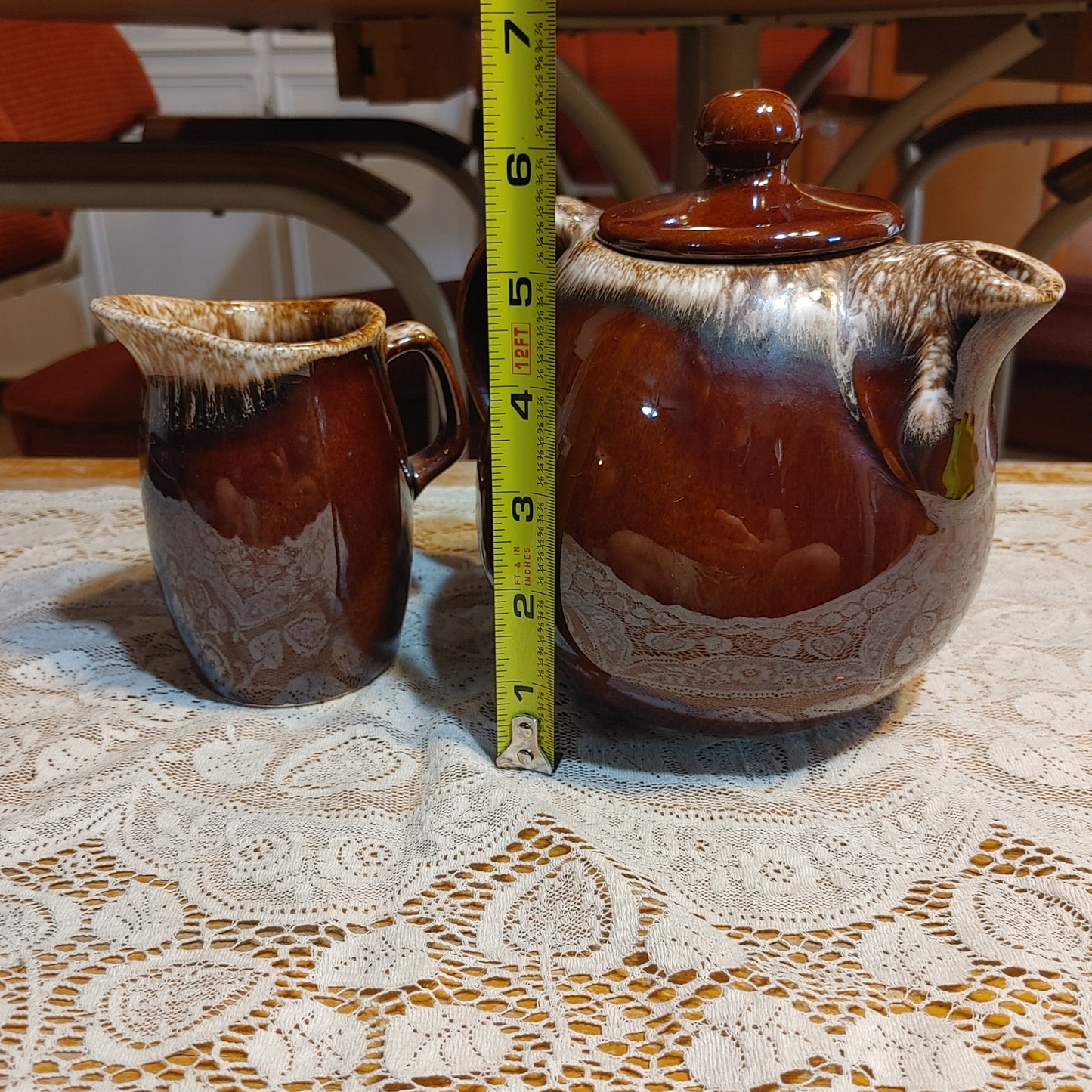 Pot & Pitcher! Hull Oven Proof Mid Century Brown Drip Kettle 2 Free Shipping!