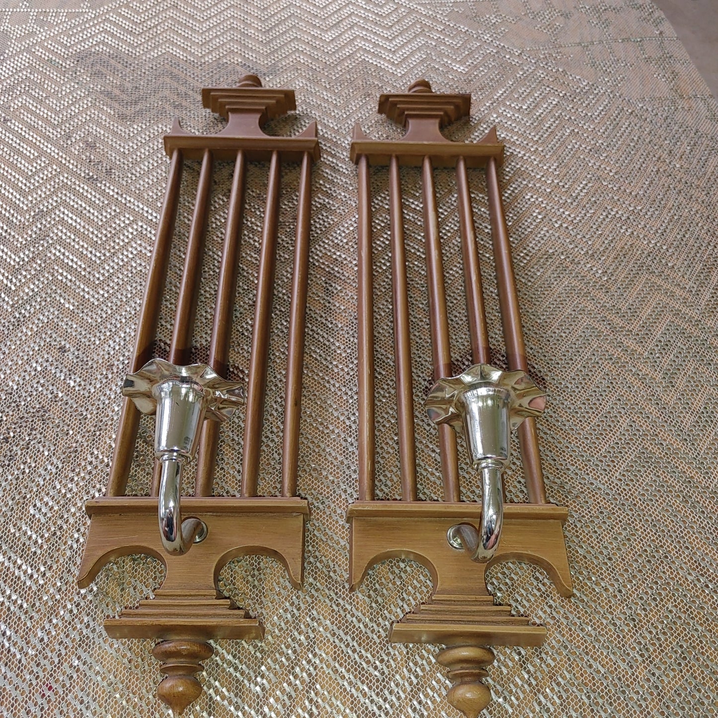 Wall Sconces Vintage Candle Holders 1042 1166 Elmwood USA Taper Mid Century