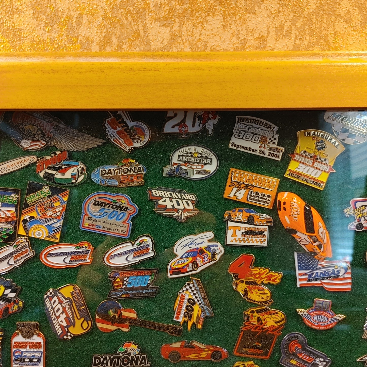 Pins 4 The Win 1! 80 +/- Vintage Nascar Racing Pins Case Display Free Shipping!