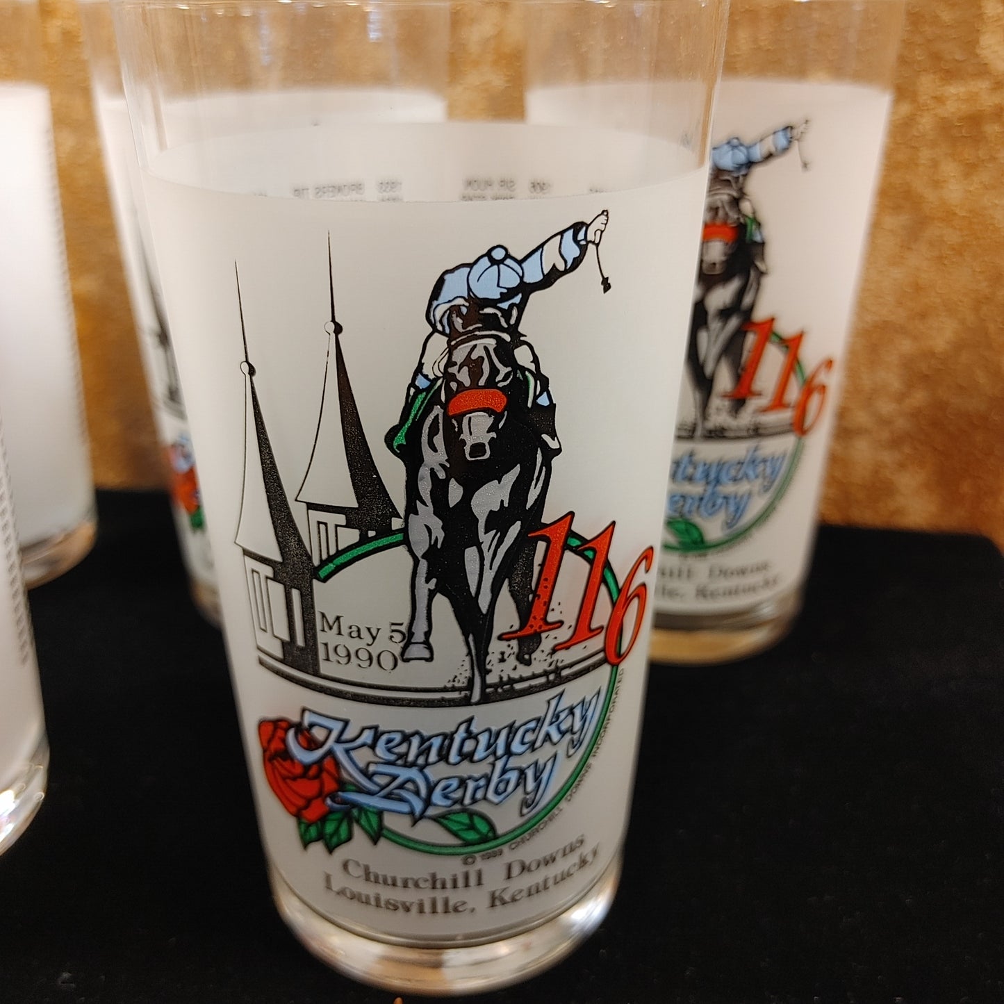 Derby Drinkware! 1990 Churchill Downs Mint Julep Glasses Kentucky Free Shipping!