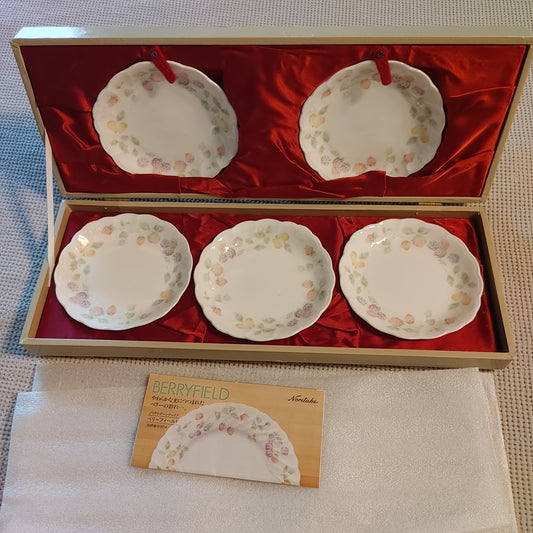 Noritake Berryfield Bone China Side Plates Vintage Set 5