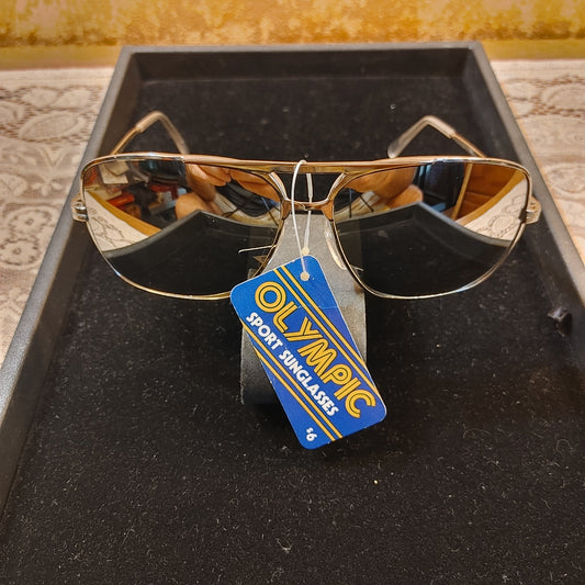 Sunglasses Sweep 2! Vintage Metal Aviator Silver Frames NOS Free Shipping!