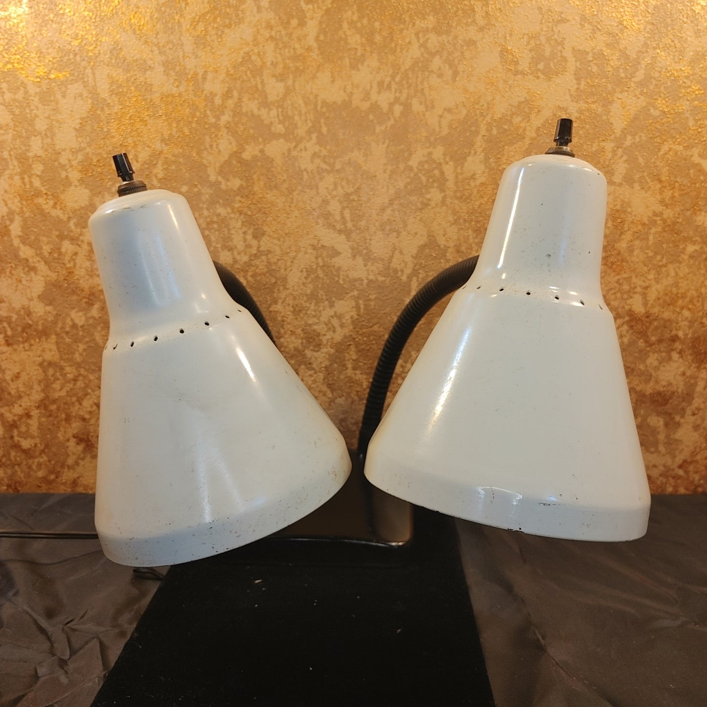 I LOVE LAMP 2! Vintage Mid-Century Dual Wall  Desk Lamp Metal Works! Free Ship!