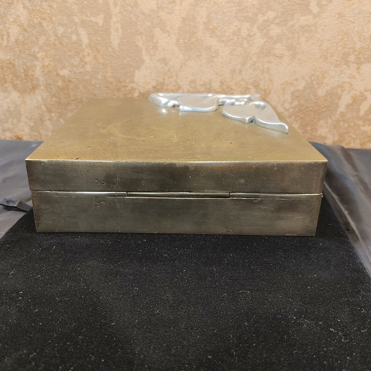 Bangin' Brass Box! Vintage Small Jewelry Box Metal Patina Free Shipping!