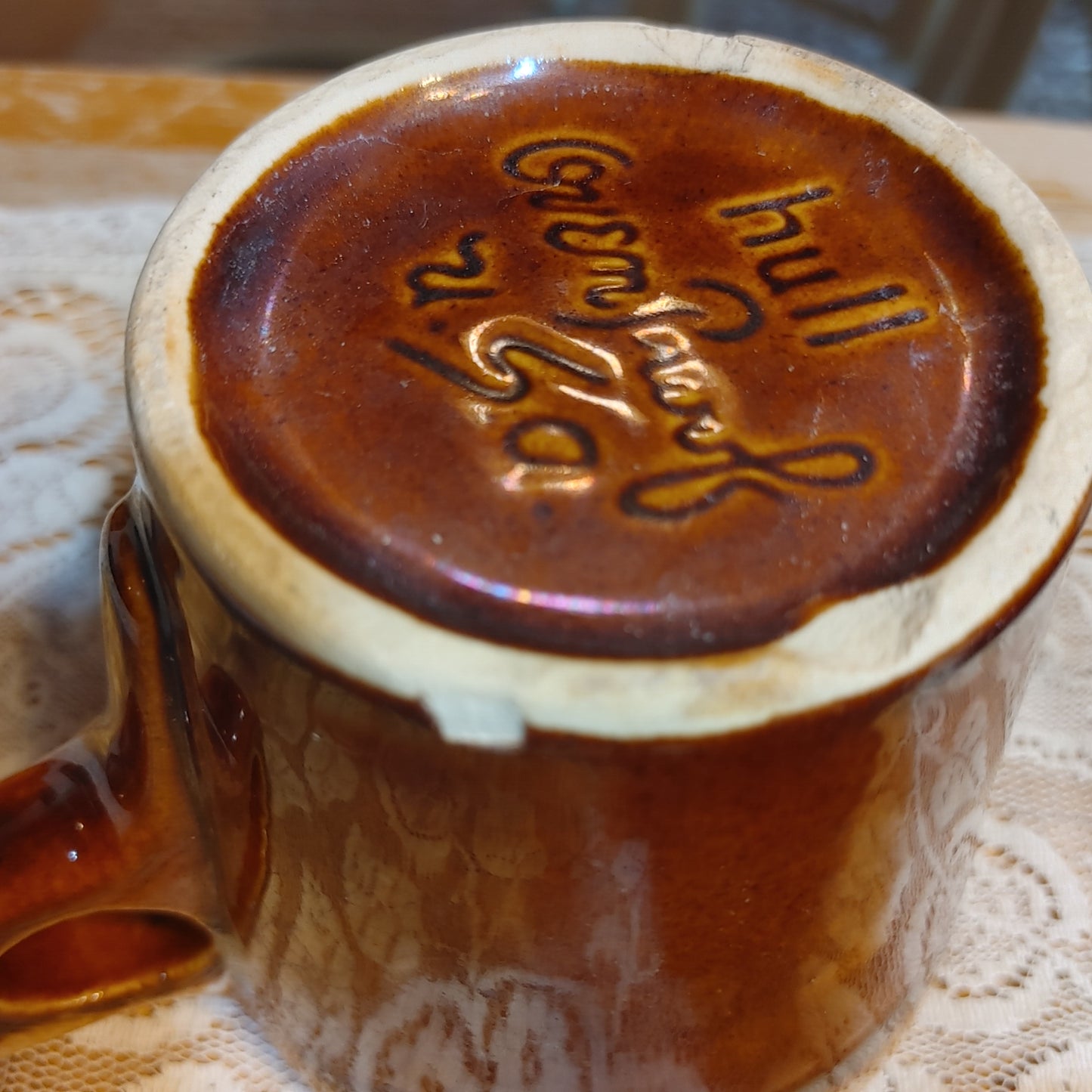 Coffee for 3! Hull Oven Proof Mid Century Brown Drip Coffee Mugs Free Shipping!