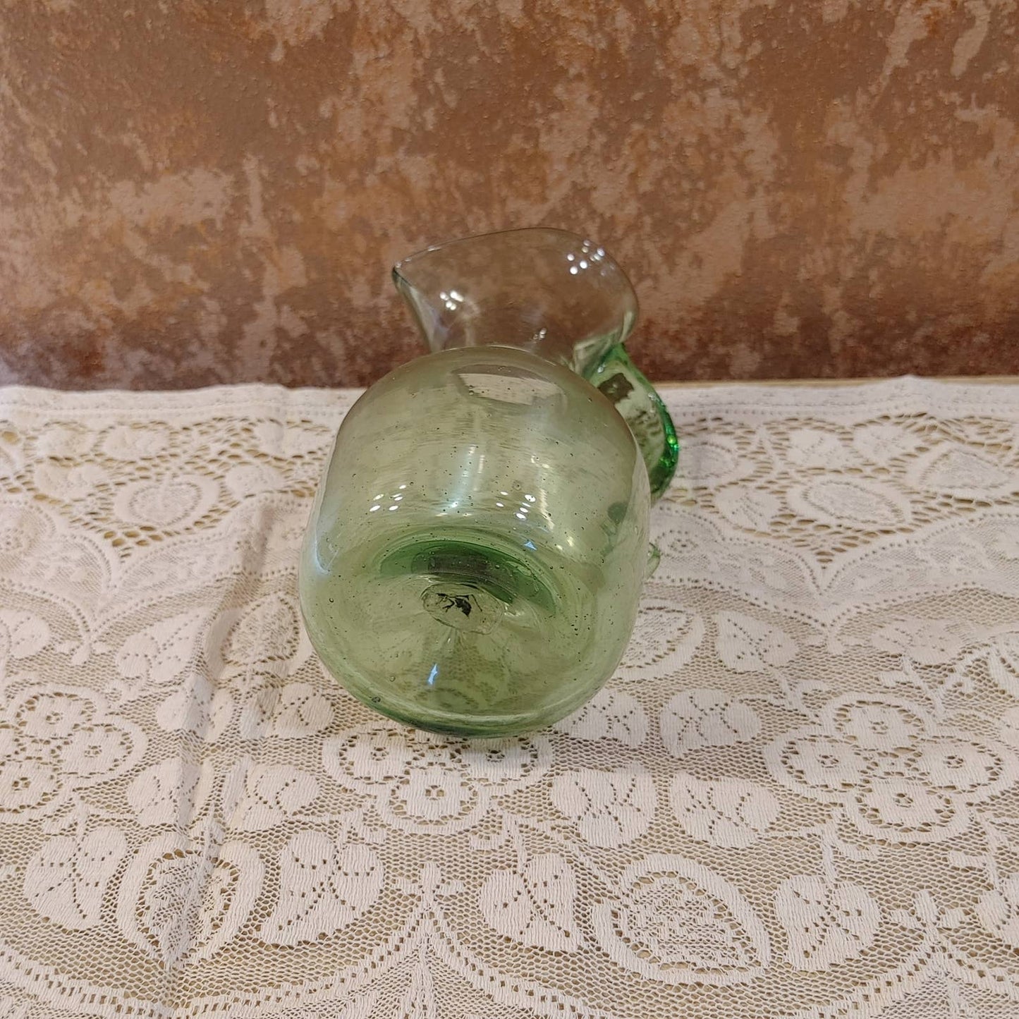 Small Glass Pitcher Vase Artisan Hand Blown Vintage Antique Free Shipping!