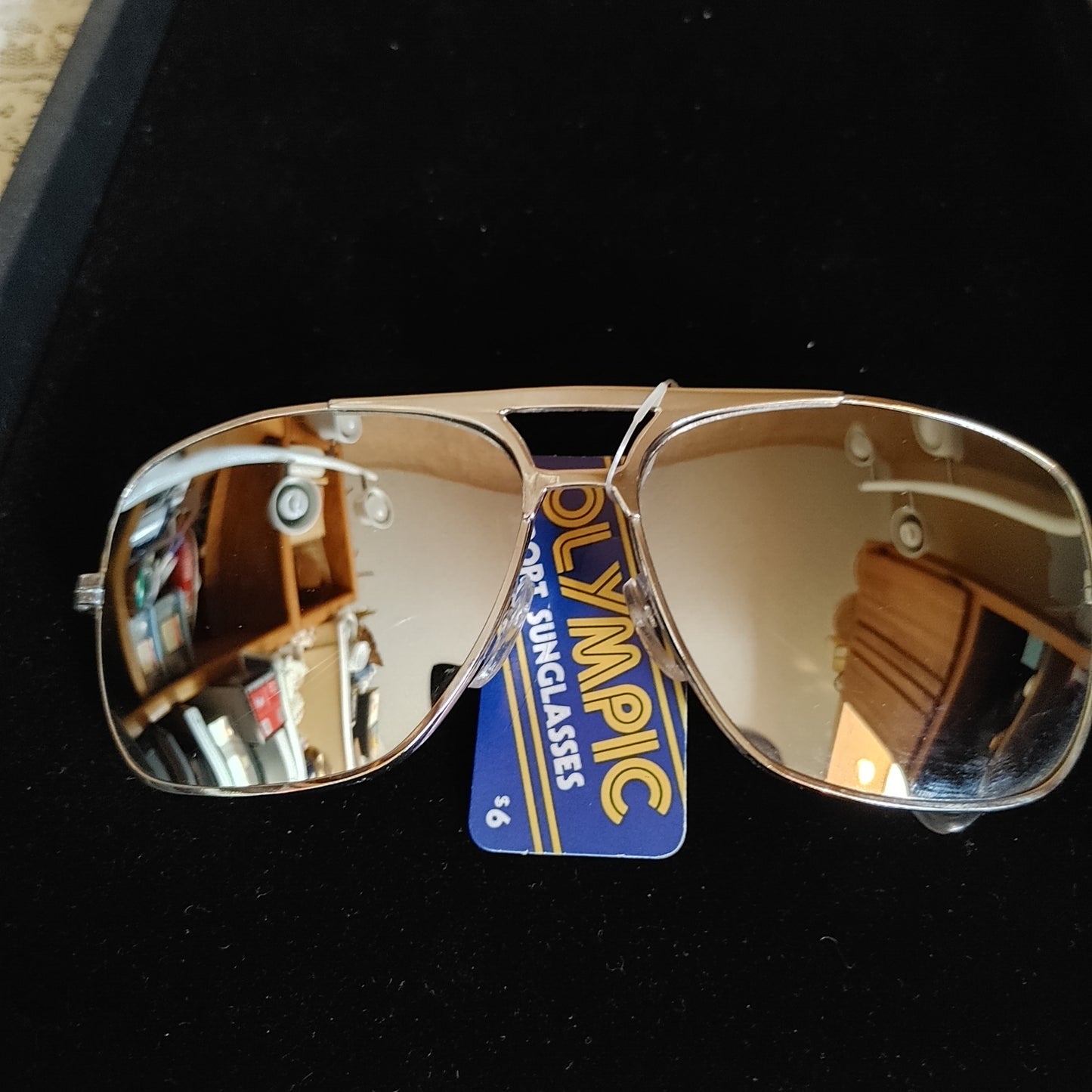 Sunglasses Sweep 2! Vintage Metal Aviator Silver Frames NOS Free Shipping!