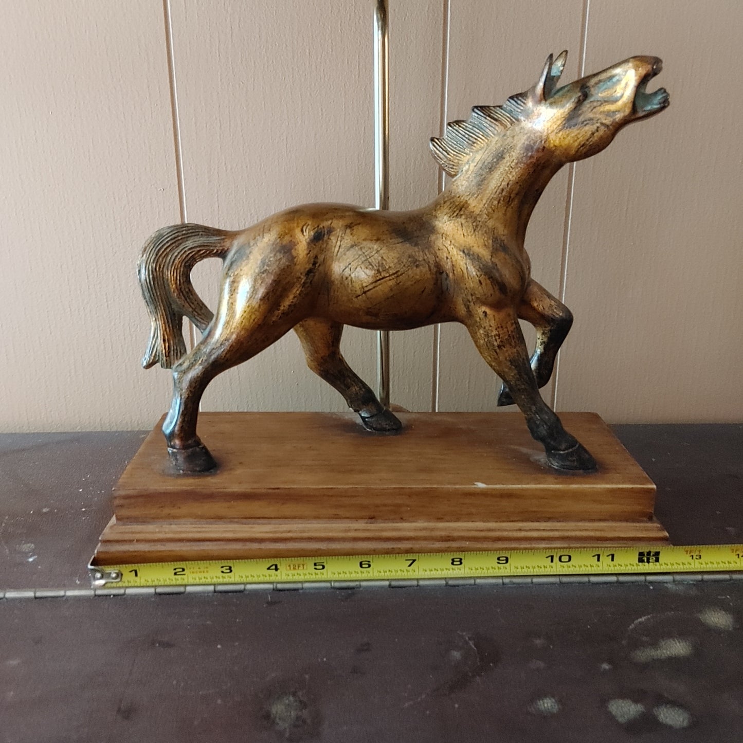 This Horse is Lit! Vintage Lamp Craftsman Stained Glass Arts Crafts Free Ship!