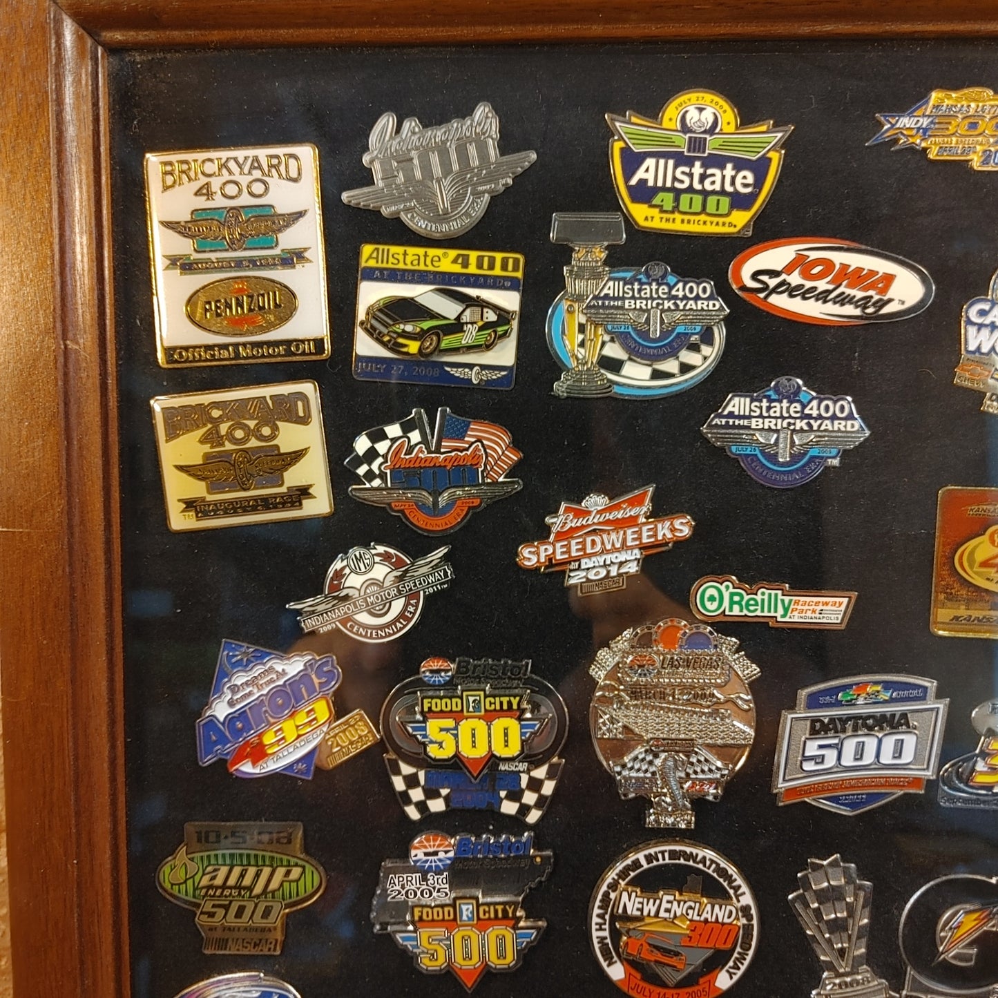 Pins 4 The Win 4! 80 +/- Vintage Nascar Racing Pins Case Display Free Shipping!