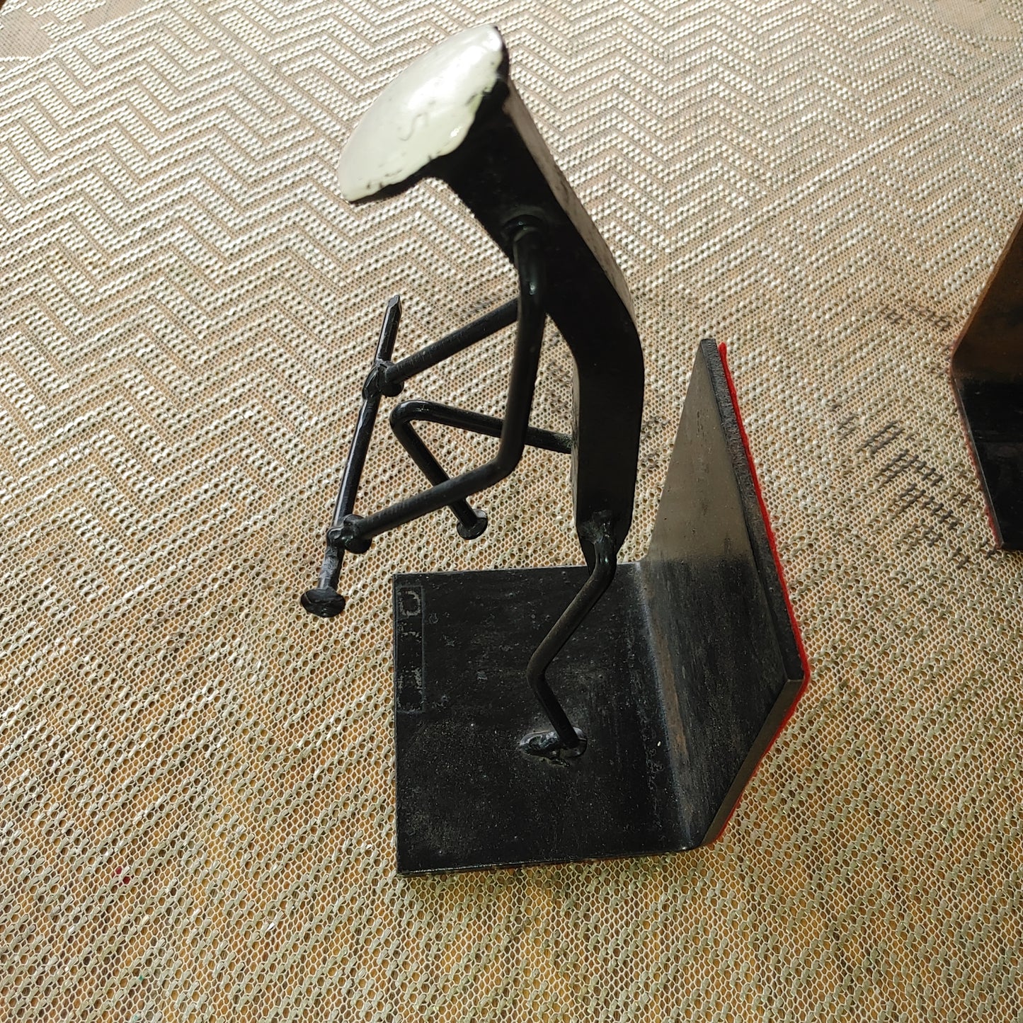 Bookends Folk Art Railroad Spikes Golfers Iron Heavy