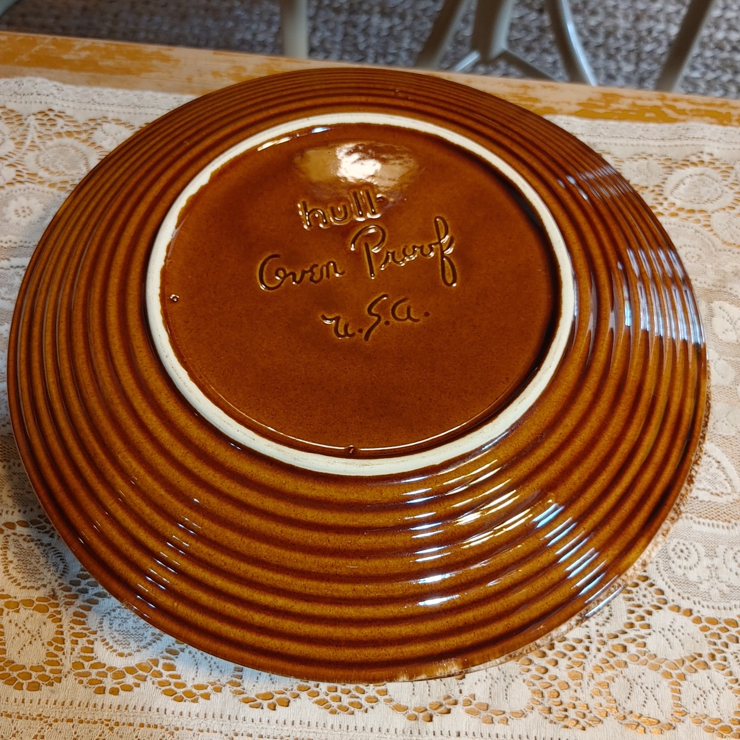 Pampered Plates 2! Hull Oven Proof Brown Drip Mid Century 10" Plates (4) Free Shipping!