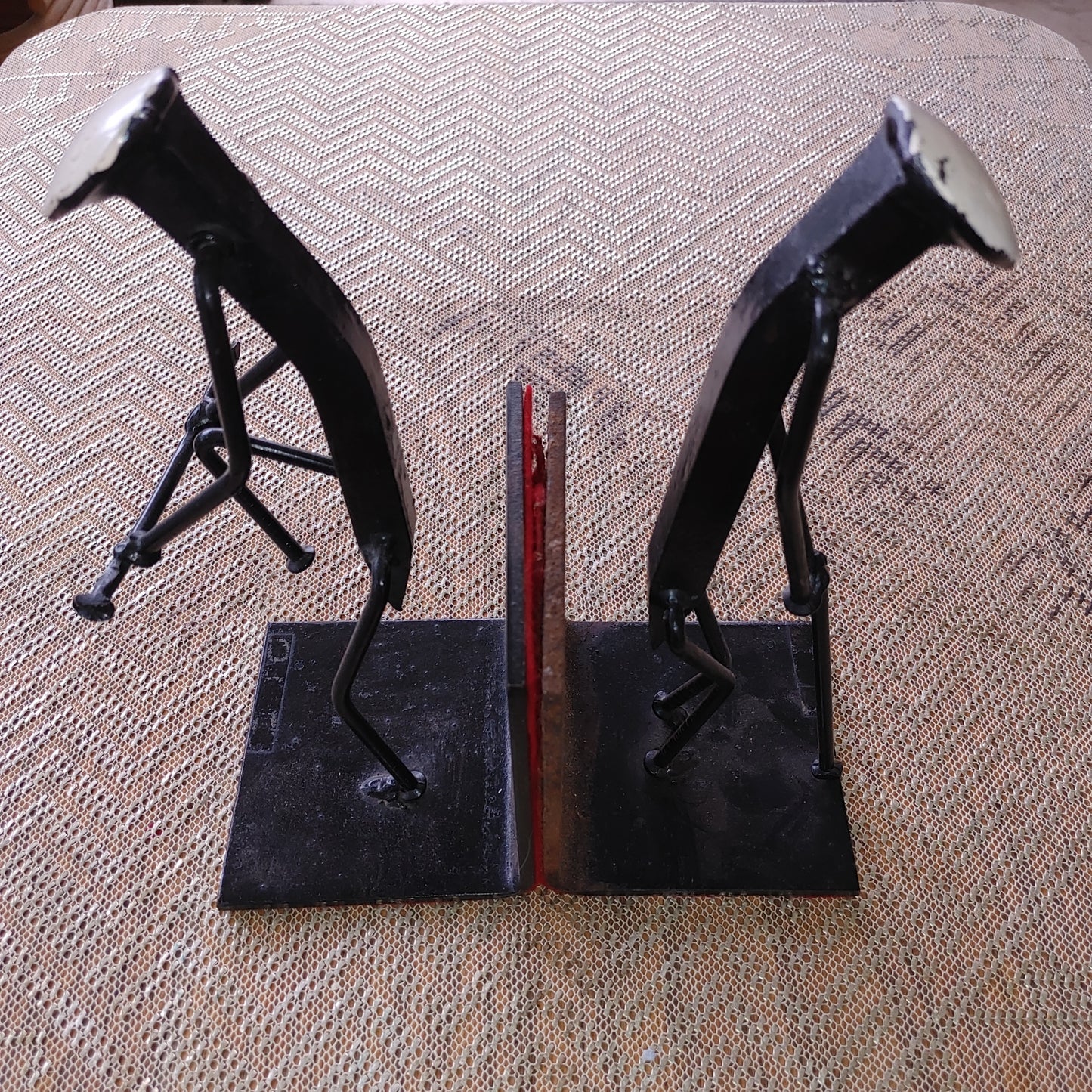 Bookends Folk Art Railroad Spikes Golfers Iron Heavy