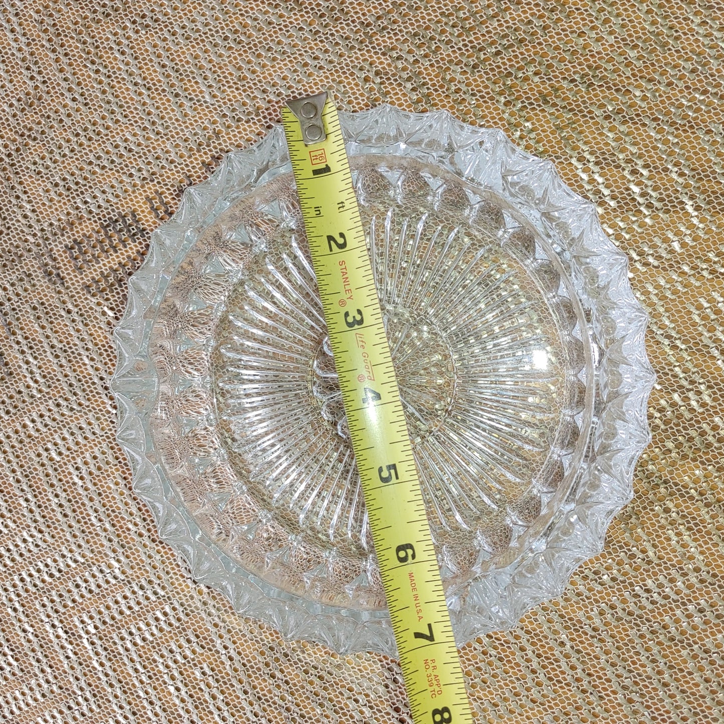 Big Round Cut Glass Ahstray Vintage Elegant Crystal Heavy Large