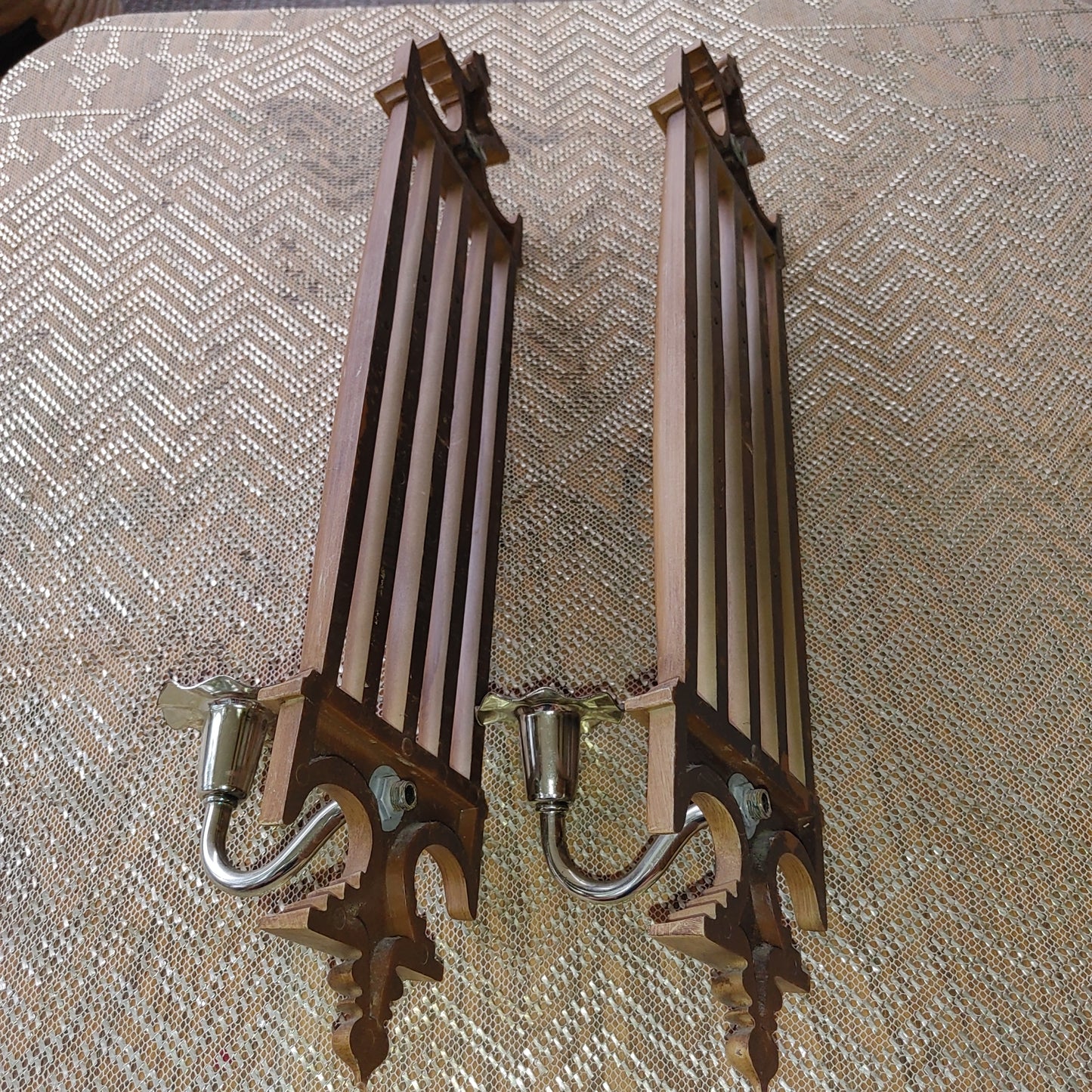 Wall Sconces Vintage Candle Holders 1042 1166 Elmwood USA Taper Mid Century