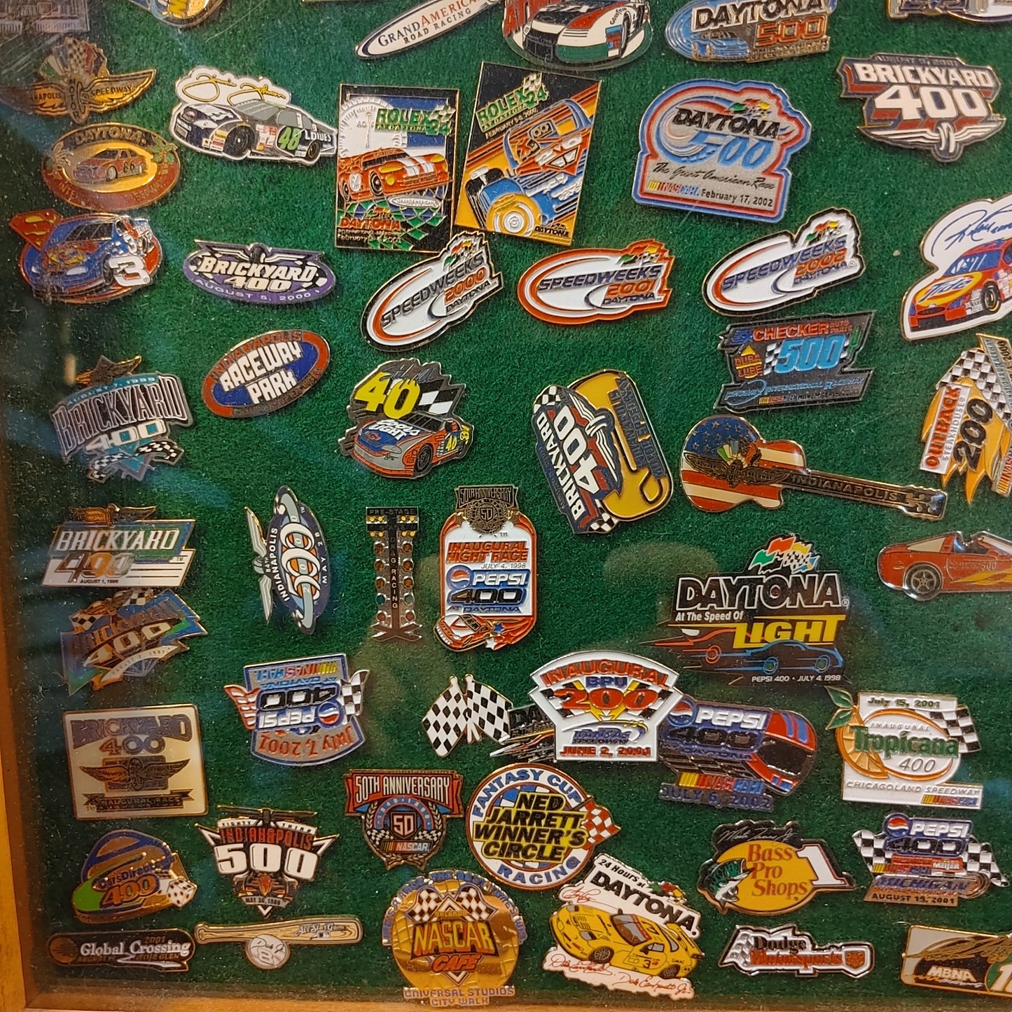 Pins 4 The Win 1! 80 +/- Vintage Nascar Racing Pins Case Display Free Shipping!