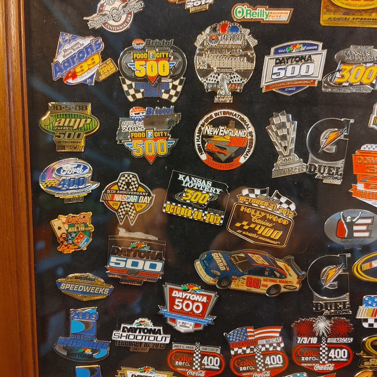 Pins 4 The Win 4! 80 +/- Vintage Nascar Racing Pins Case Display Free Shipping!