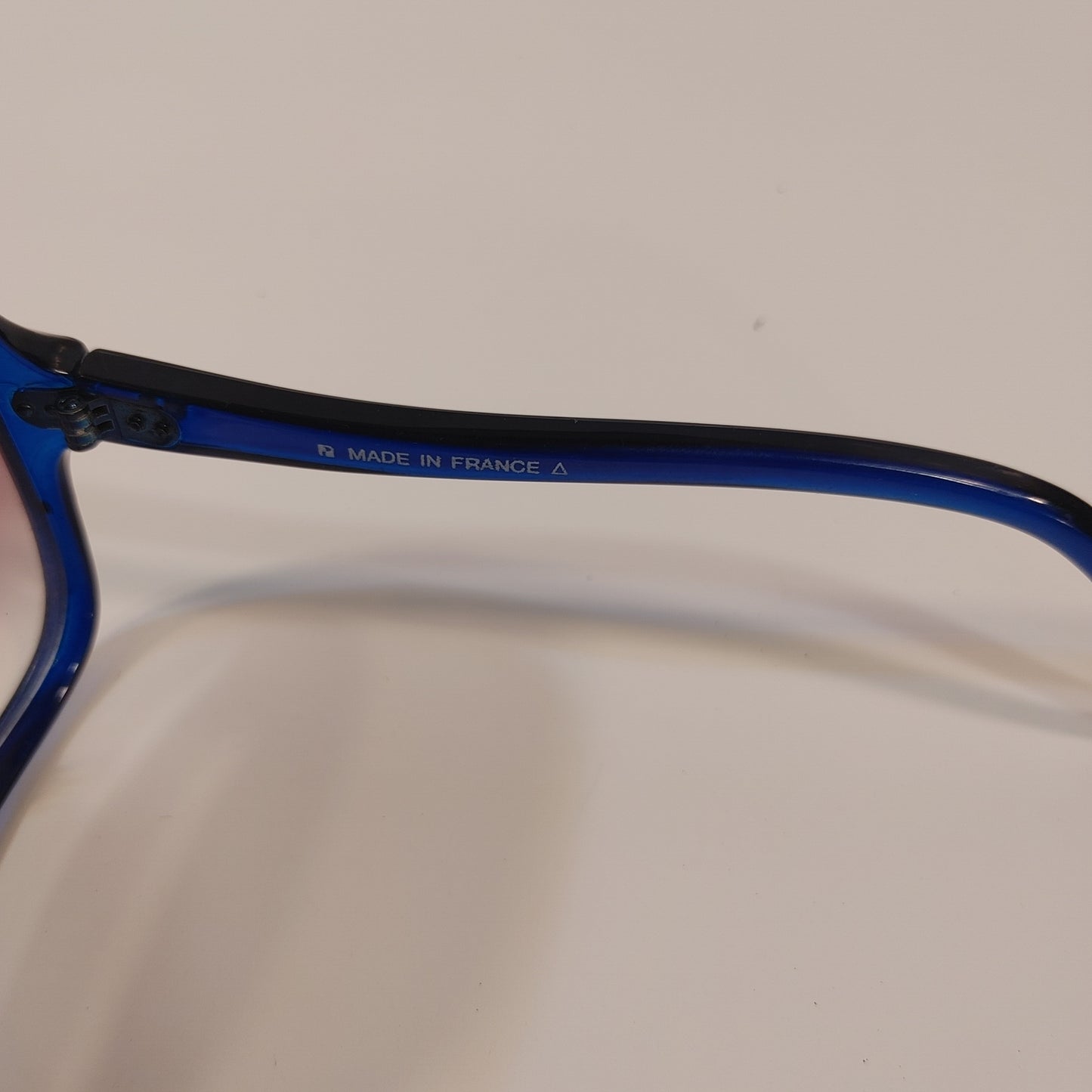 Great Glasses 9! Vintage Clear Blue Frame Oversize Sunglasses France Free Ship!