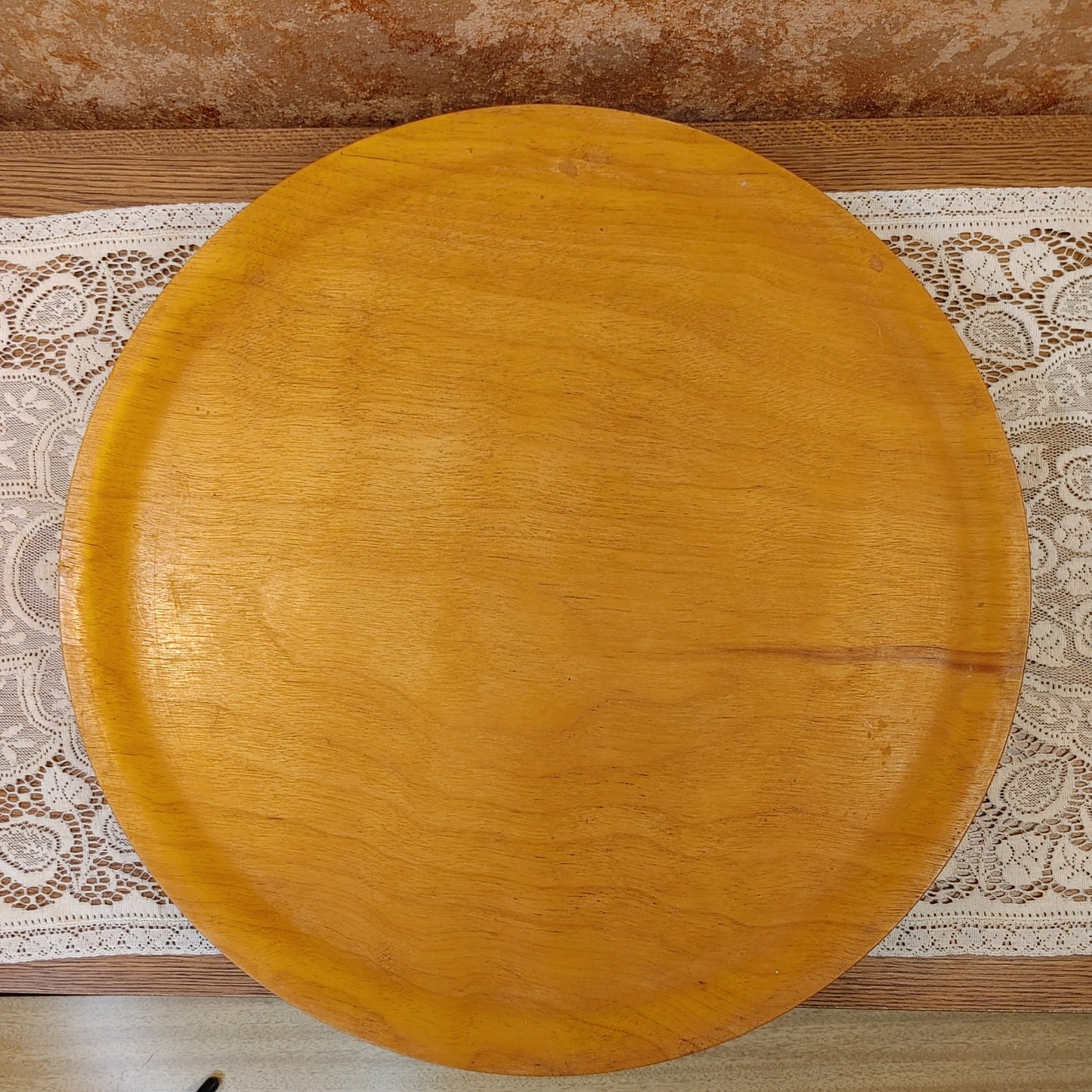 Susan ain't Lazy! Large Teak? Wood Lazy Susan Custom Retro Table Free Shipping!