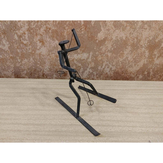 Gnarly art! Vintage Brutalist Metalwork Sculpture Skier MCM Free Shipping!