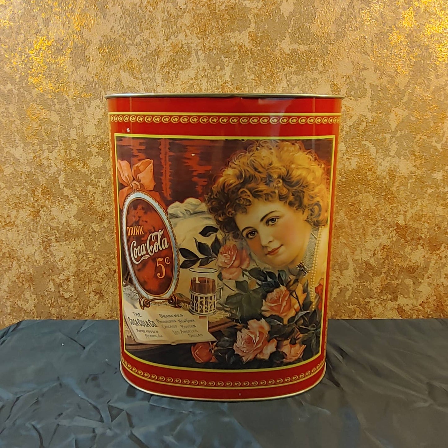 Coke Can! Vintage 1984 Coca Cola Waste Basket Trash Can Free Shipping!