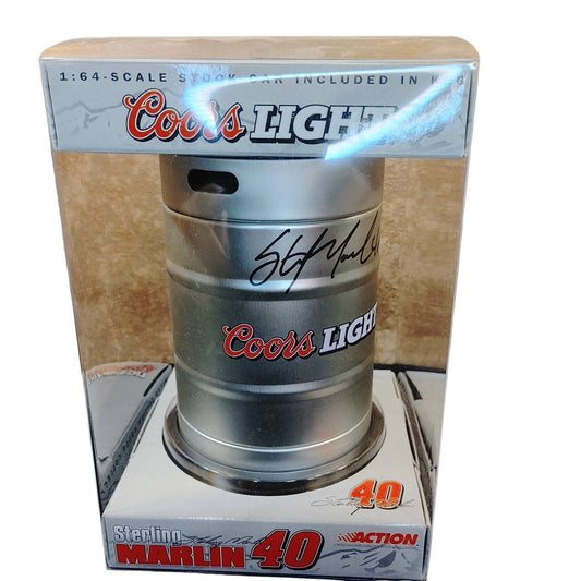 Car in Keg! Coors Light Sterling Marlin #40 Nascar Signed 1:64 Free Shipping!